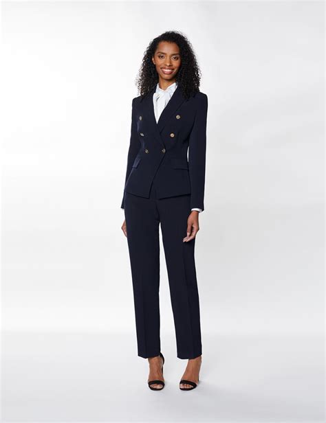 womens double breasted suit  navy hawes curtis