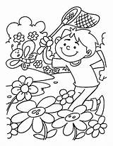 Spring Coloring Pages Flowers Garden Kids sketch template