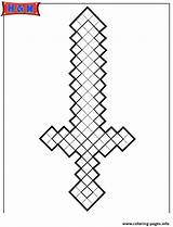 Minecraft Sword Coloring Pages Visit Print sketch template