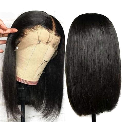 shop for 10a lace front bob wig human hair pre plucked