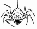 Spider Creepy Coloring Halloween Coloringcrew sketch template