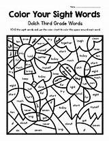 Sight Grade Words Color Third Dolch Contains Preview sketch template