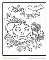 Halloween Coloring Pages Candy Esl Kindergarten Printable Drawing Worksheets Worksheet Grade Sheets First Cute Education Trick Color Kids Activities Pumpkin sketch template
