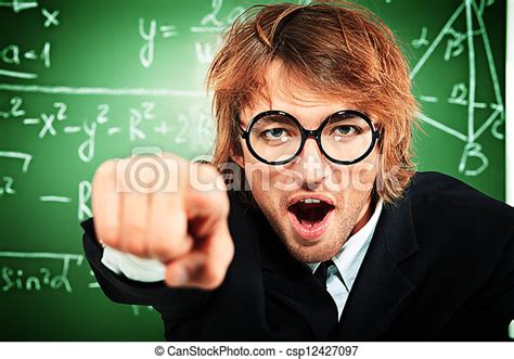 Strict Education Portrait Of The Angry Male Tutor Near