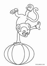 Circus Coloring Pages Monkey Kids Printable sketch template