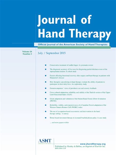 Journal Of Hand Therapy History American Society Of Hand