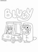 Bluey Pages Car Coloring Color Fun Printable Print sketch template