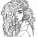 Curly Hair Girl Drawing Clipartmag sketch template