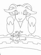 Coloring Billy Troll Pages Three Goats Bridge Goat Gruff Kick Biggest Under Library Popular sketch template