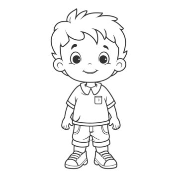 cute  boy coloring pages outline sketch drawing vector modelled