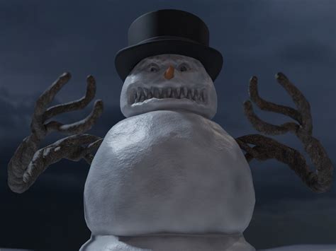 bad scary snowman 3d model cgtrader
