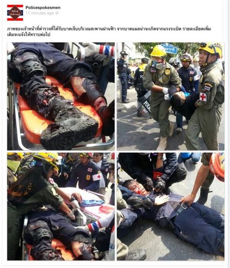 video riot police  bangkok kicking  grenade