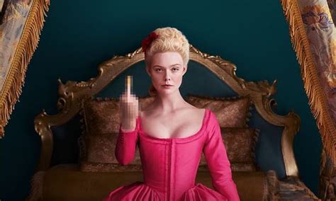 elle fanning gives the finger on the poster for hulu s fictionalized