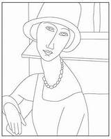 Modigliani Quadri Famosi Famosos Pinturas Colorir Pintoresfamosos sketch template