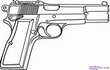 Pistol Drawing Gun Coloring Guns 9mm Drawings Pages Simple Weapon Draw M16 Tattoo Sketch Kids Glock Reference Hand Find Template sketch template