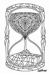 Hourglass Colouring Colortherapy sketch template