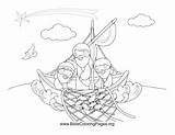 Coloring Jesus Pages Bible Fish Disciples Catch Nets Fishermen Their Printable Crafts sketch template