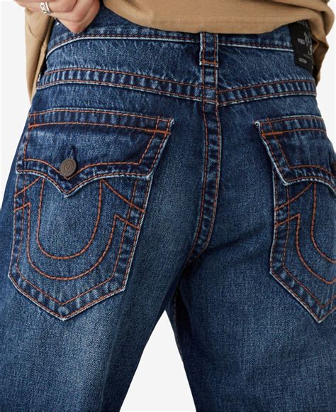 true religion denim ricky big t straight fit jeans with back flap
