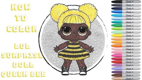 coloring lol surprise dolls queen bee glitter coloring page sharpie
