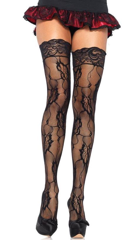 lace stockings romantic lace thigh high stockings in black