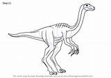 Gallimimus Drawing Draw Step Tutorials Dinosaurs sketch template