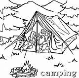 Camping Coloring Pages Tent Family Printable Print Color Campfire Kids Template Templates Getcolorings sketch template
