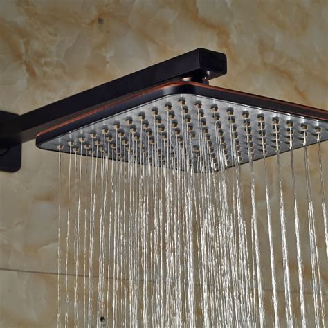 square rain showerhead oil rubbed bronze bathroom  shower headshower arm  shower heads