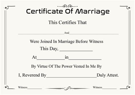 printable certificate  marriage templates howtowiki