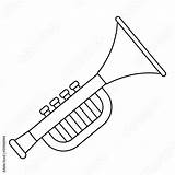 Trumpet Simple Icona Giocattolo Tromba Profilo Della sketch template