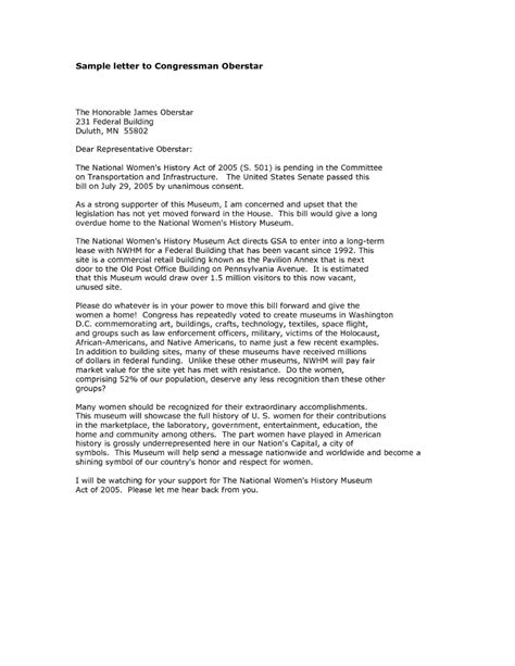 formal letter format  congressman examples  forms  letter