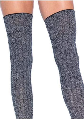 leg avenue women s rib knit thigh highs grey acrylic one grey size