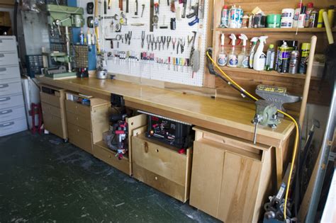 shop workbench  cabinets  chuck vosburgh