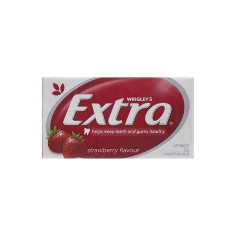 extra chewy gum strawberry envelope pack gm