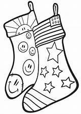 Coloring Christmas Pages Sock sketch template