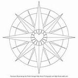 Compass Rose Coloring Mandala Pages Steampunk Geometric Mariners Sheets Patterns Printable Books sketch template