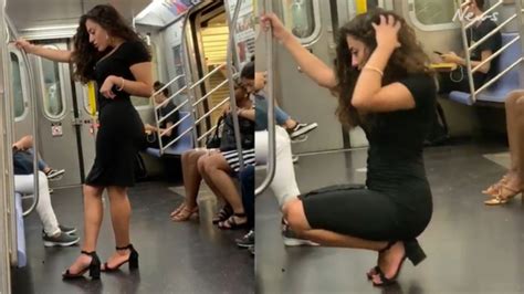 New York Subway Womans Sexy Train Photo Shoot Goes Viral Video