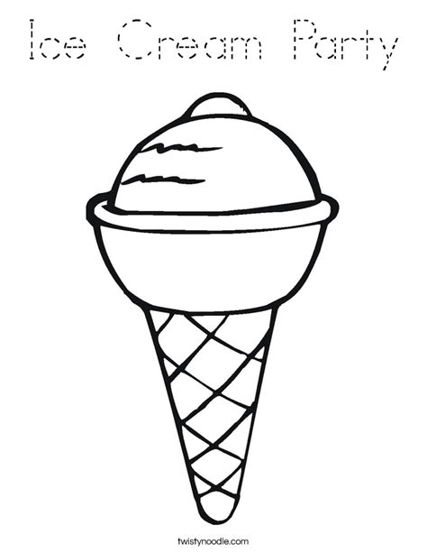 ice cream party coloring page tracing twisty noodle