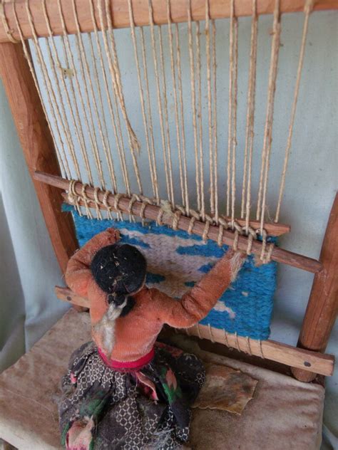 native american weaving woman with woven rug display hand etsy