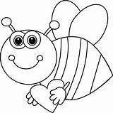 Bee Valentine Clip Coloring Pages Clipart Cartoon Choose Board sketch template