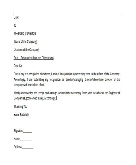 letter  resignation  sample resignation letter