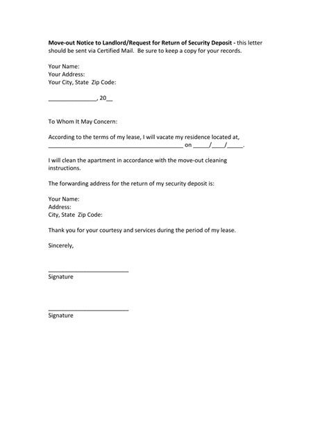 move  notice letter fill  printable  forms