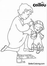Caillou Coloring Pages Clipart Printable Adults Kids sketch template