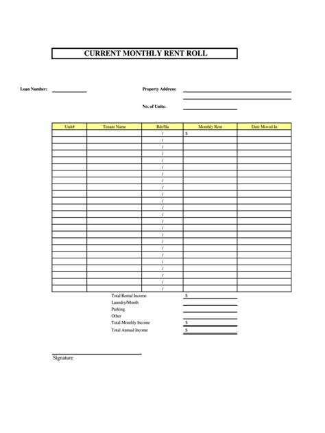 rent roll template fill  printable fillable blank pdffiller