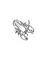 Coloring Marine Pages Animal Lobster Animals Large sketch template
