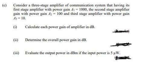 solved     stage amplifier  communication cheggcom