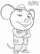 Sing Coloring Pages Movie Characters Printable Mouse Kids Mike Book Colouring Hollywood Drawing Little Sign Sheets Color Azcoloring Print Clipart sketch template