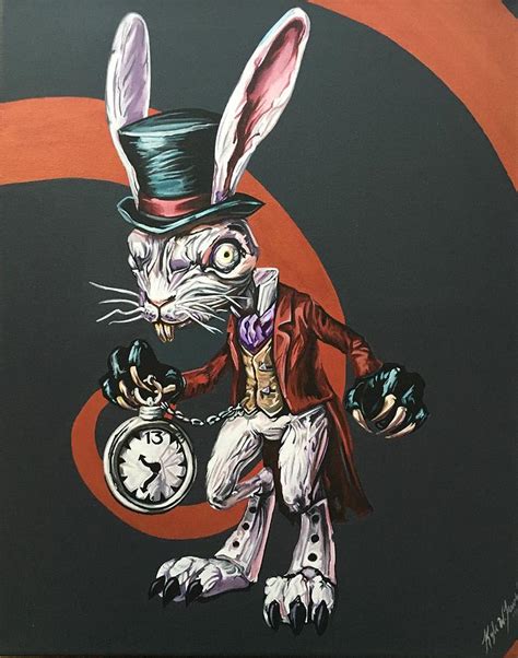 White Rabbit Madness Returns Painting By Kyle Jewell