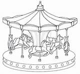 Carousel Sheets Coloringfolder Amusement Karussell sketch template