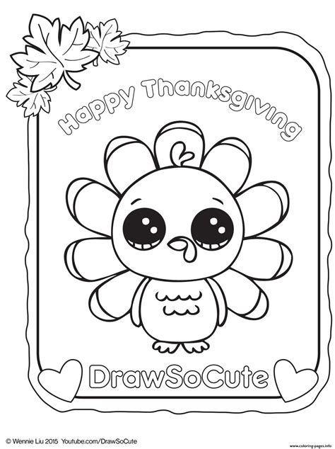 thanksgiving turkey draw  cute coloring pages printable