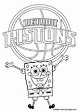 Coloring Pages Pacers Detroit Pistons Indiana Nba Spongebob Print Maatjes sketch template